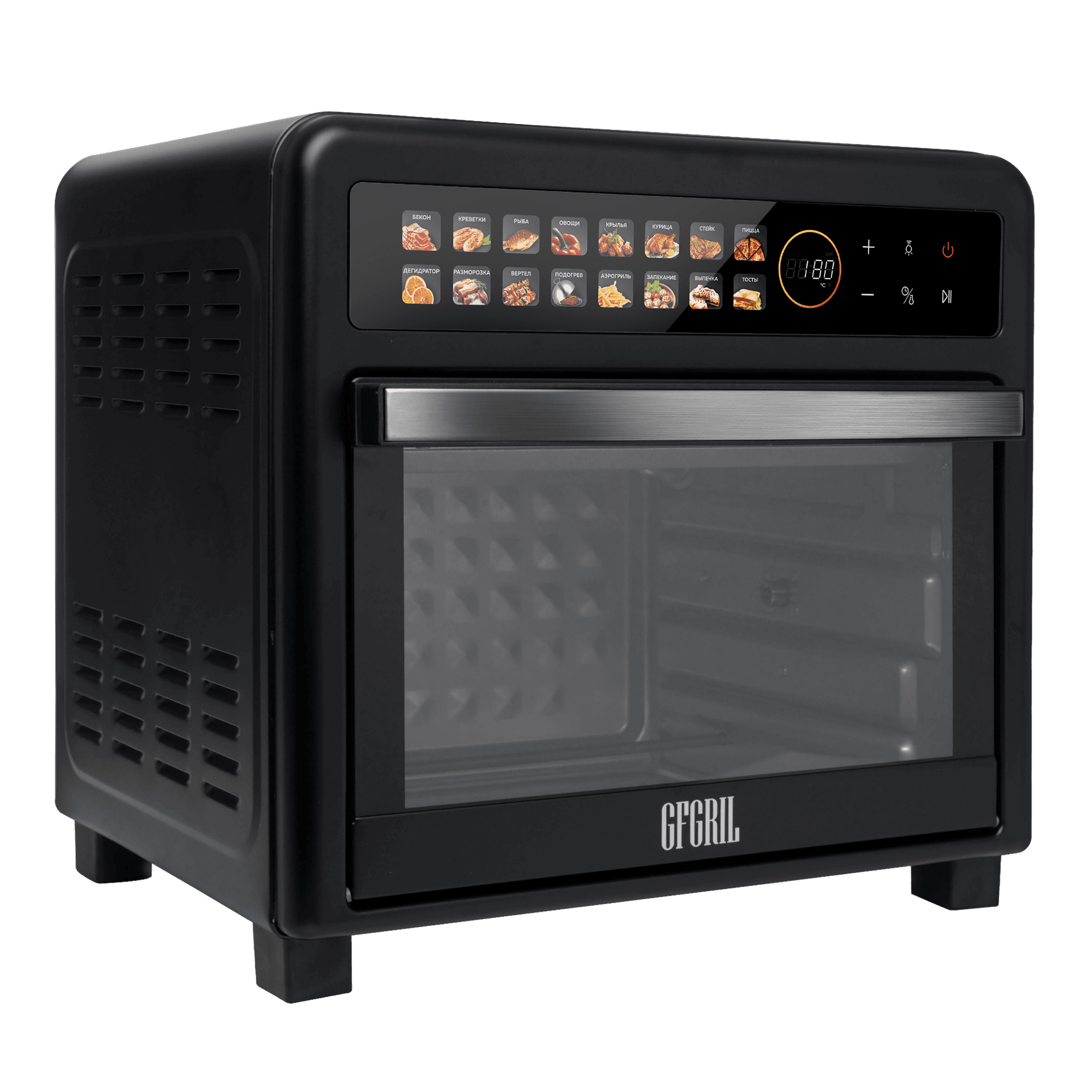 Мини-печь аэрогриль GFGRIL GFAO-800-black - изображение 3