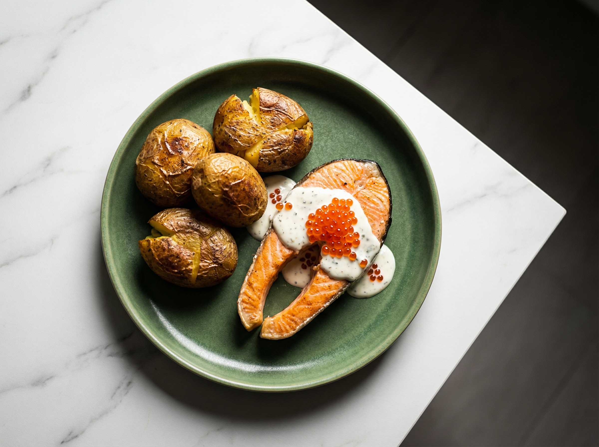 Лодочки с форелью в сливочном соусе с икрой