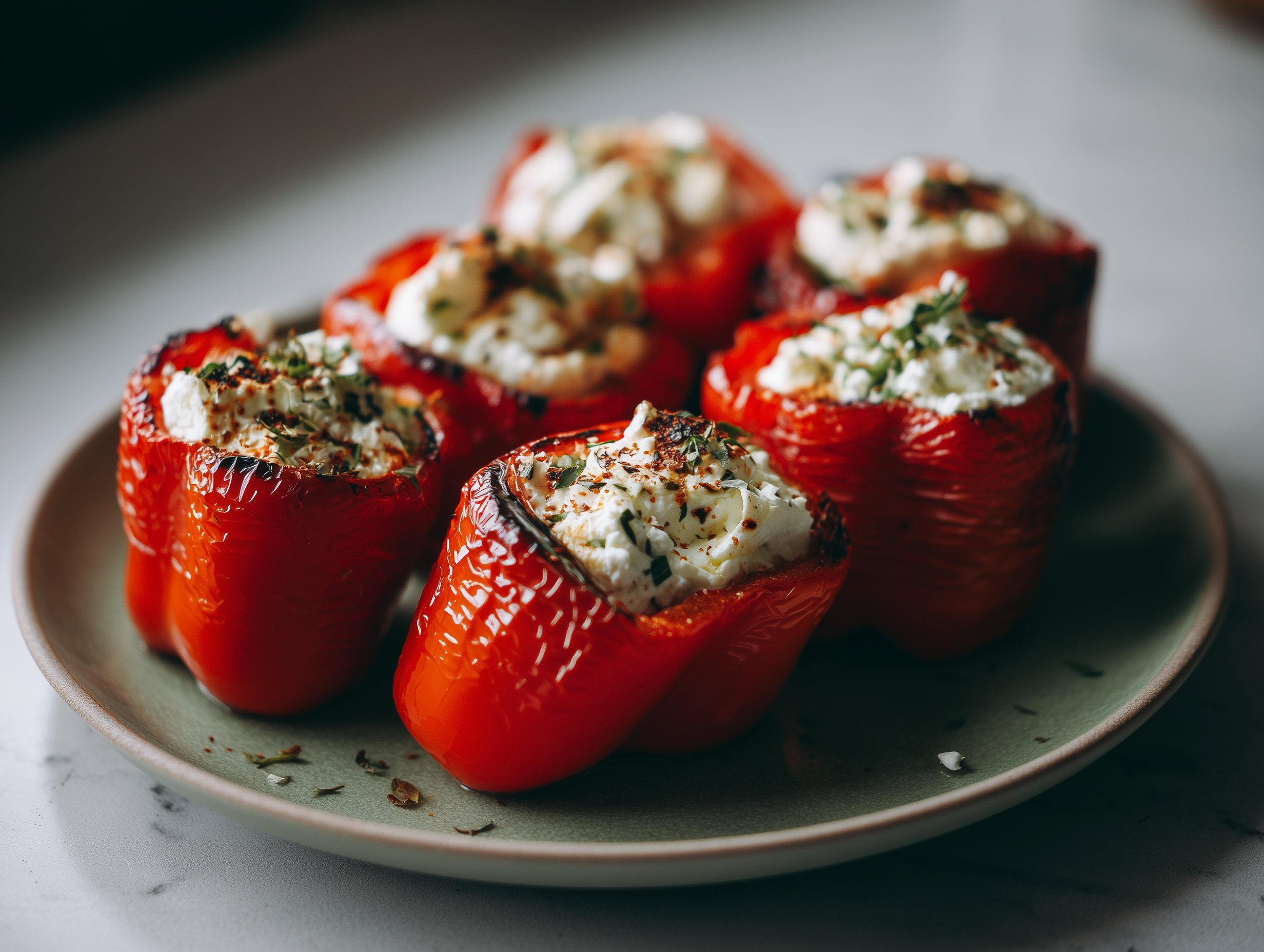 Рулетики из запеченого перца